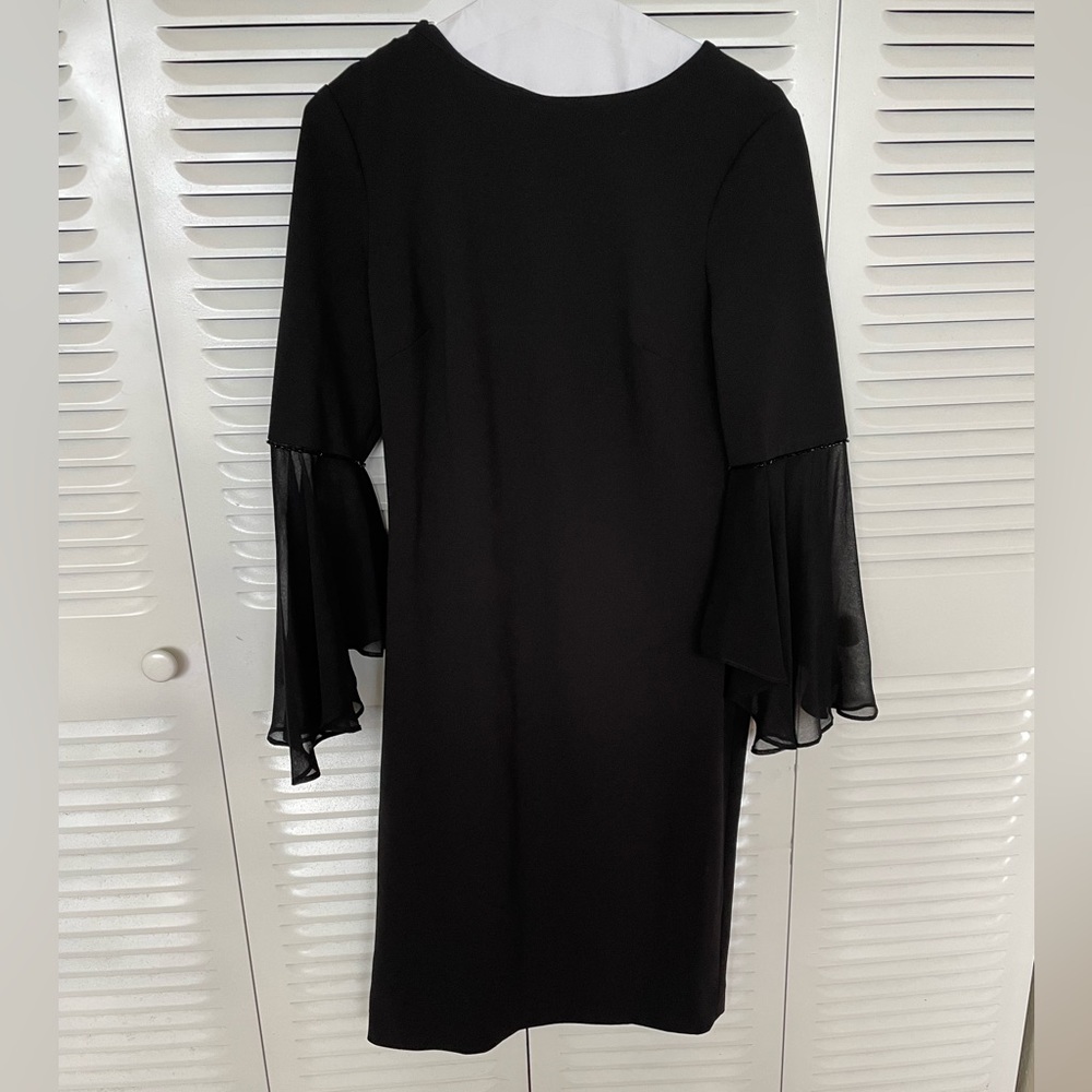 NWT Donna Karan Bell Sleeve Sheath Black Dress
